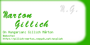 marton gillich business card