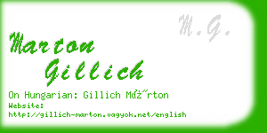 marton gillich business card